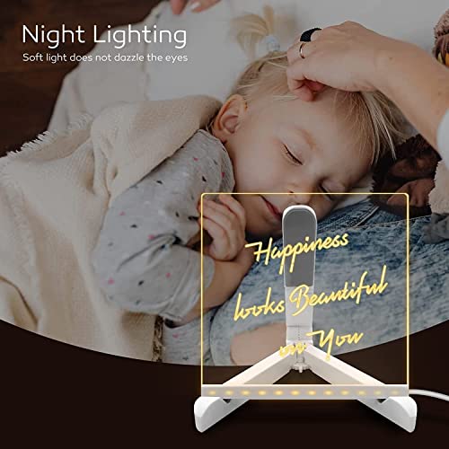 BAREPEPE 3D Acrylic Writing Board with Pens Glowing Led Message Board Rewritable Light Noteboard with Adjustable Stand and 14 Pens - 15x15 cm - Image 4