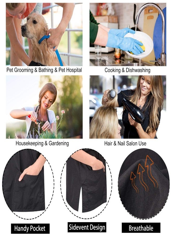 Noverlife Short Sleeves Pet Grooming Work Clothes with Full Zipper, XL Size, Splash Proof Anti-Static Pets Beautician Smock, Dog Cat Groomer Cosmetologist Uniforms for Pet Shop Men Women - Image 2