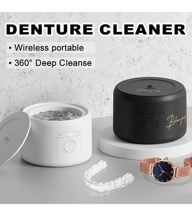 Wireless Portable Denture Cleaner Golden USB Charging Arch Cleaner - Image 1