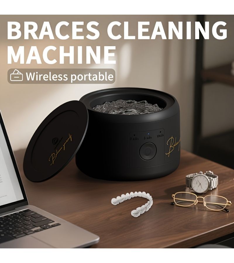 Wireless Portable Denture Cleaner Golden USB Charging Arch Cleaner - Image 4