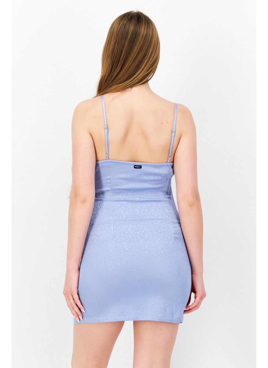 rvca Women Allover Mini Casual Dress, Blue  - Image 2