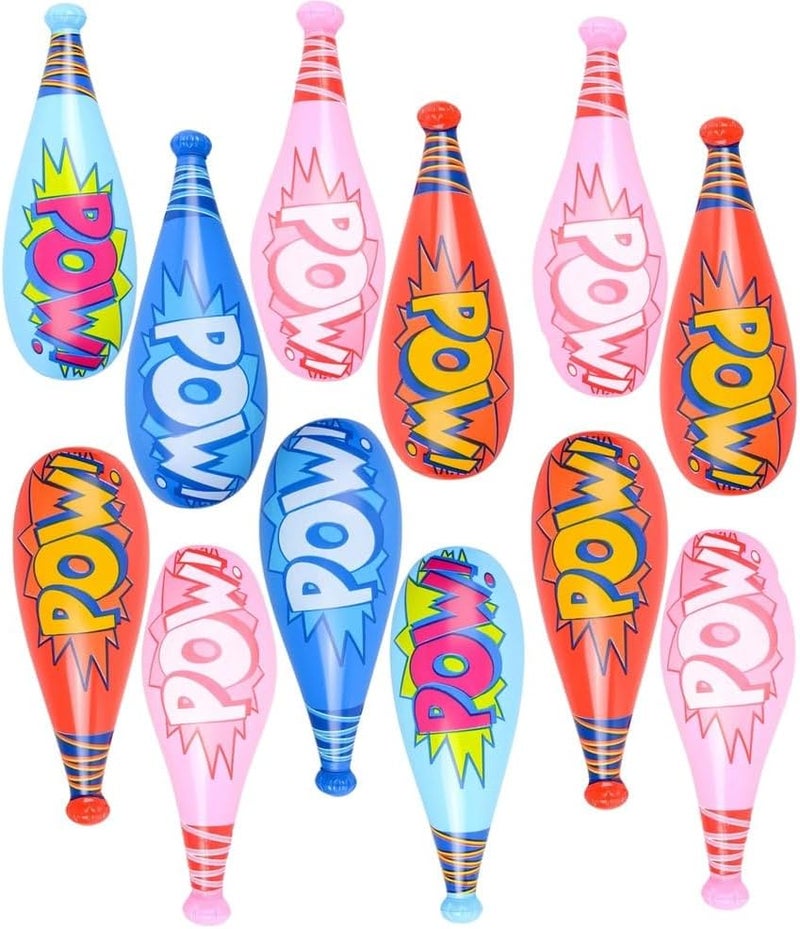 Rhode Island Novelty Inflatable POW Bats - 12 Pack, Assorted Colors - Image 1