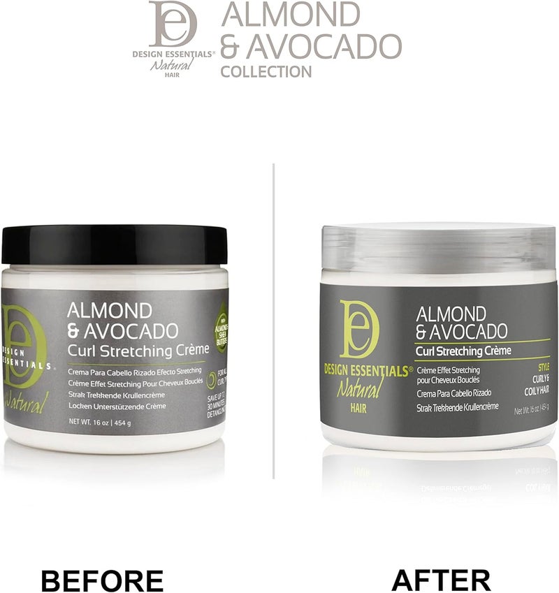 Design Essentials Natural Almond & Avocado Curl Stretching Crème for All Curl Types - 16 Fl Oz - Image 2