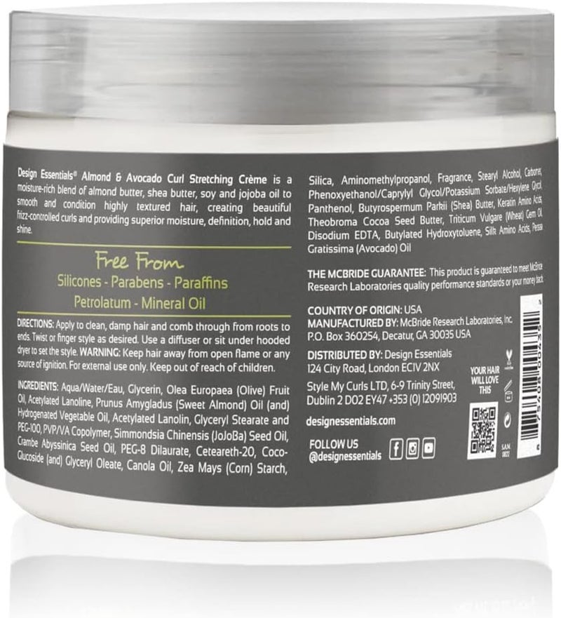 Design Essentials Natural Almond & Avocado Curl Stretching Crème for All Curl Types - 16 Fl Oz - Image 3