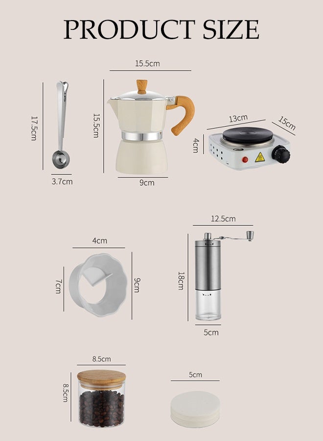 DUNISO Coffee Pot Set, High-End Hand-Brew Coffee Set, Essential Coffee Gifts For Home And Travel, Steam Stove Mocha Coffee Pot  - Image 2