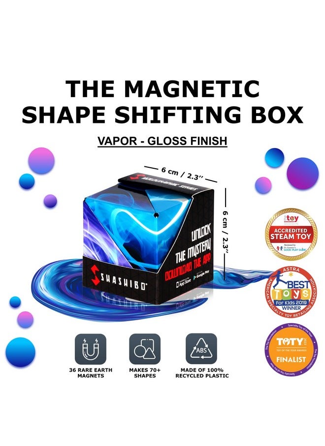 SHASHIBO - SHASHIBO Shape Shifting Box - Award-Winning, Patented Fidget Cube w/ 36 Rare Earth Magnets - Transforms Into Over 70 Shapes, Download Fun in Motion Toys Mobile App (Holographic - Vapor) - Image 1