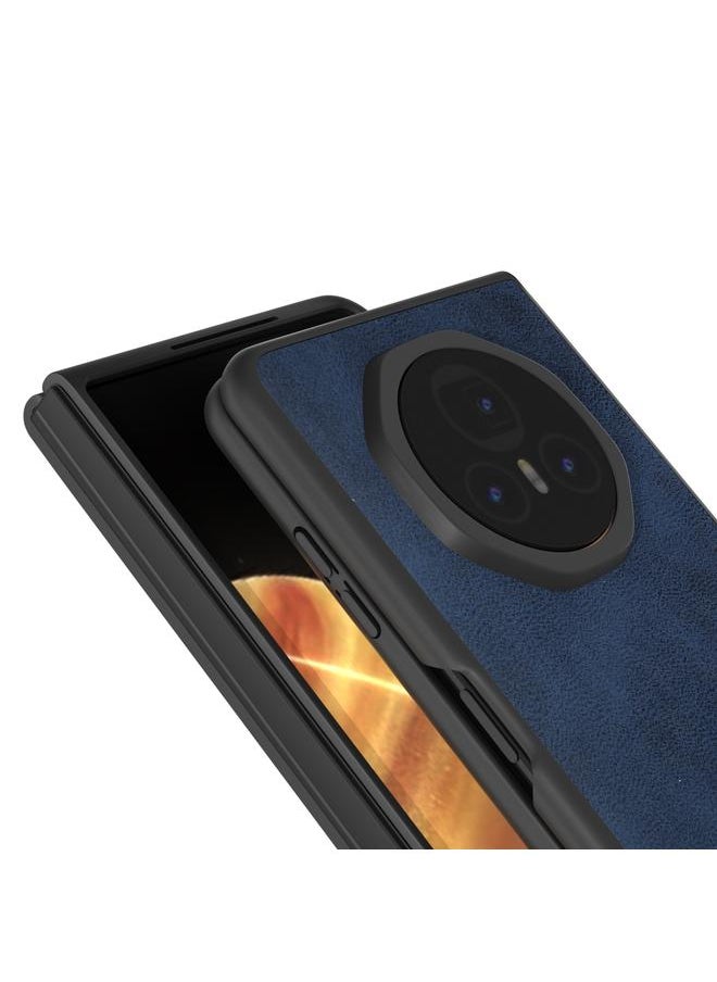 Green Tiger Case For Honor Magic V3 Black Frame Two-color Calf Texture PU Phone Case  - Image 4