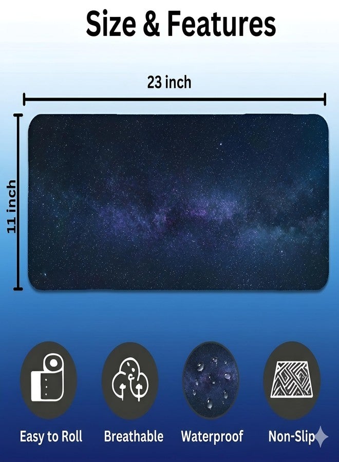 لوحة ماوس ألعاب Space XL كبيرة الحجم | سجادة مكتب كبيرة جدًا 60×30 سم لأجهزة الكمبيوتر المحمولة والمكتبية | قاعدة مطاطية مانعة للانزلاق، مقاومة للماء، سطح متين وناعم | للمكتب، الألعاب، والدراسة - Image 2