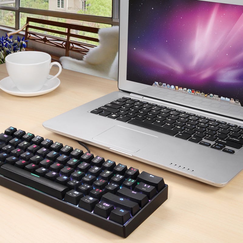 Mechanical Gaming Keyboard: 61-Key RGB Per-Key Lighting - Outmu Red Switches All-Key Anti-Ghosting Compact Gaming Keyboard for PC Gamers With Win 2000/XP/Vista/7/8/10 Systems - Image 4