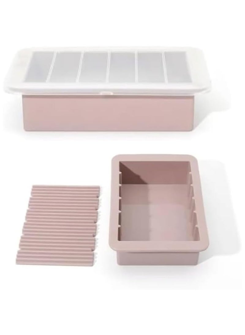 Generic - Mersa 1L Rectangular Silicone Butter Mold Tray With Lid, Pack of 3 - Image 1