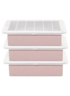 Mersa 1L Rectangular Silicone Butter Mold Tray With Lid, Pack of 3