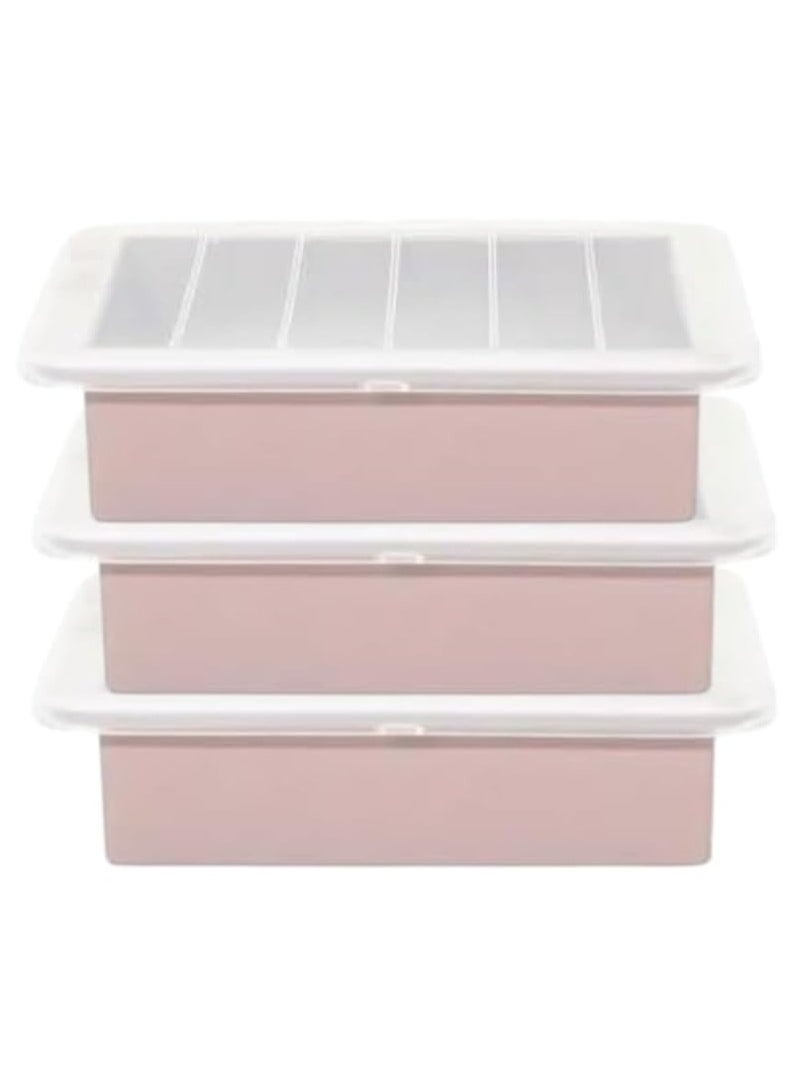 Generic - Mersa 1L Rectangular Silicone Butter Mold Tray With Lid, Pack of 3 - Image 1