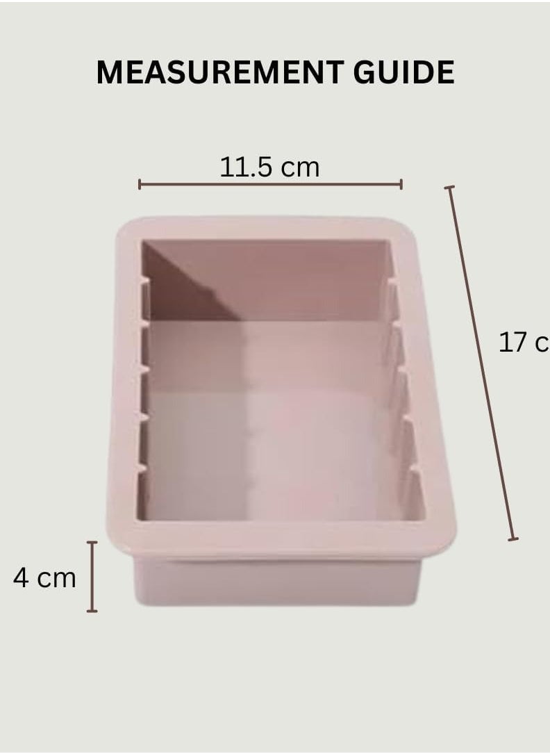 Generic - Mersa 1L Rectangular Silicone Butter Mold Tray With Lid, Pack of 3 - Image 1