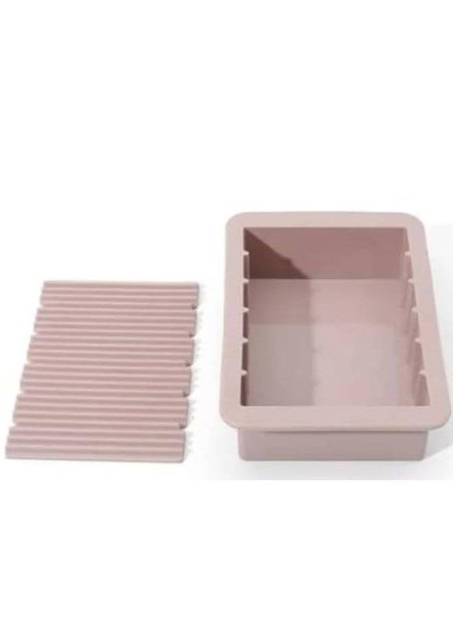 Generic - Mersa 1L Rectangular Silicone Butter Mold Tray With Lid, Pack of 3 - Image 1