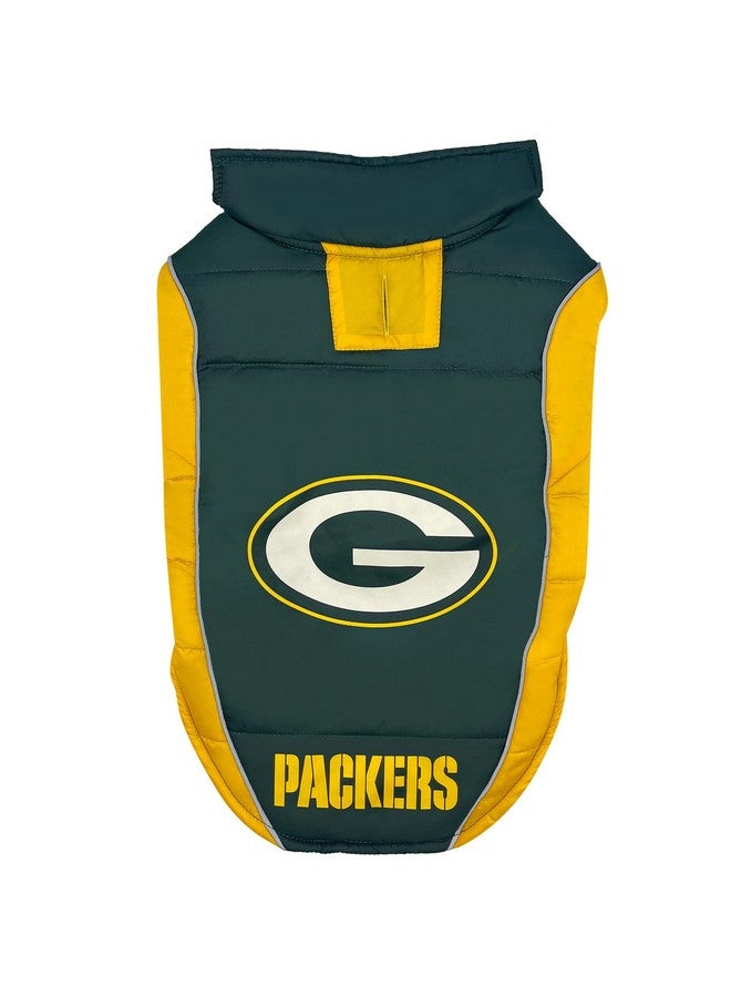 Pets First Nfl Green Bay Packers Puffer Vest For Dogs & Cats, Size Medium. Warm, Cozy, And Waterproof Dog Coat, For Small And Large Dogs/Cats. Best Nfl Licensed Pet Warming Sports Jacket - Image 1