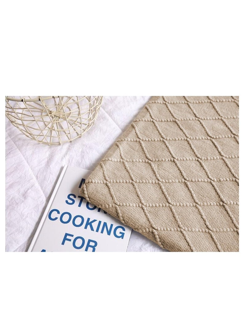 Dubkart Diamond Textured Knitted Solid Keep Warm Blanket - Image 4