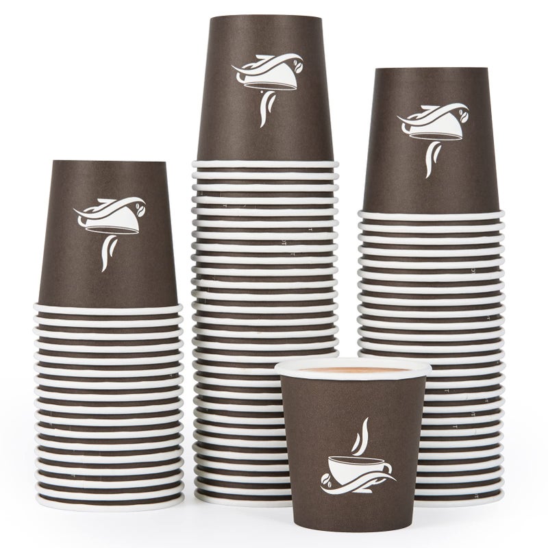 LITOPAK 500 Pack 4 oz Paper Cups Brown Disposable Hot Coffee Cups for Party Picnic Travel and Events