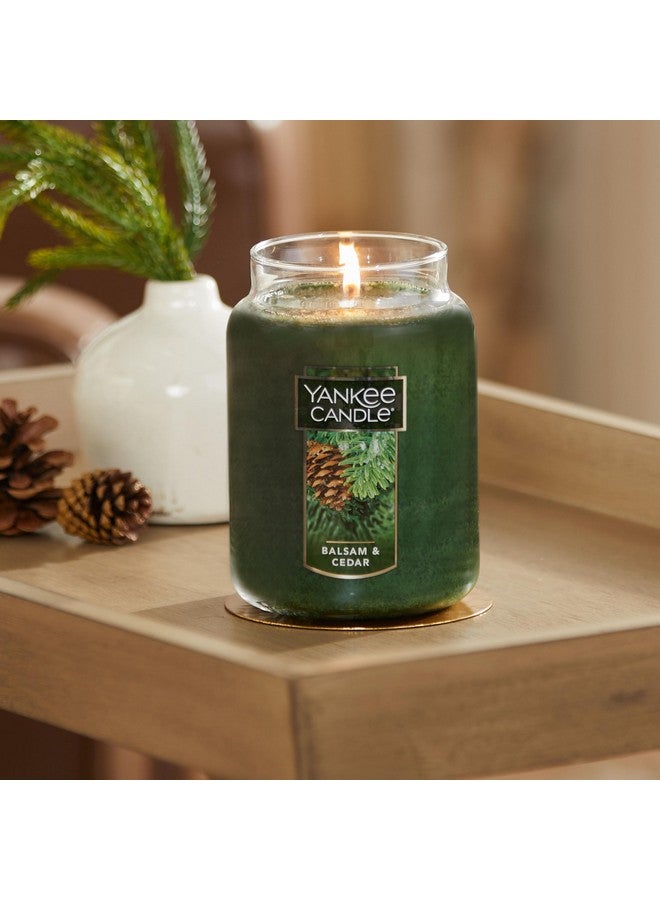 Yankee Candle Balsam & Cedar Scented, Classic 22oz Large Jar Single Wick Candle, Over 110 Hours of Burn Time, Ideal Holiday Gift