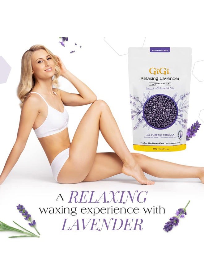 GiGi Hard Wax Beads for Hair Removal (410ml, Relaxing Lavender) - Image 3