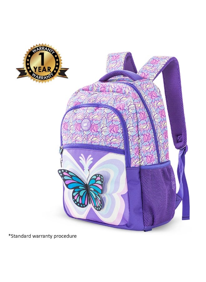 Eazy Kids Eazy Kids 18" Set of 3 Backpack w/ Lunch Bag and Pencil Case - 3D Butterfly Purple  - Image 2