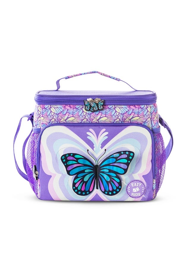 Eazy Kids Eazy Kids 18" Set of 3 Backpack w/ Lunch Bag and Pencil Case - 3D Butterfly Purple  - Image 5
