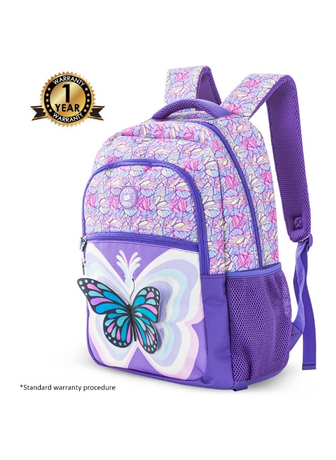 Eazy Kids Eazy Kids 18" Set of 3 Backpack w/ Lunch Bag and Pencil Case - 3D Butterfly Purple  - Image 2