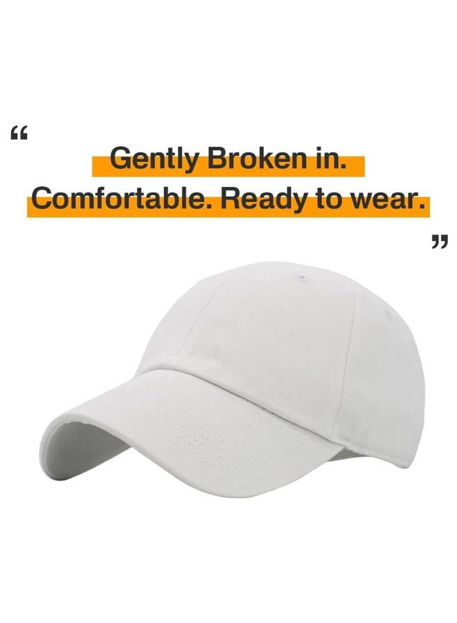 KBETHOS KB-LOW WHT Classic Cotton Dad Hat Adjustable Plain Cap. Polo Style Low Profile (Unstructured) (Classic) White Adjustable - Image 4