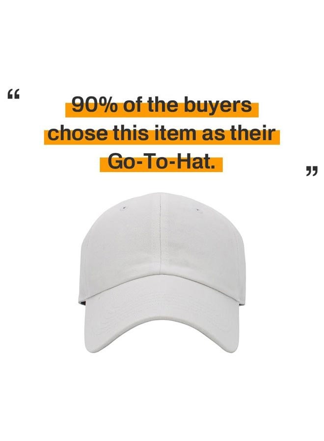 KBETHOS KB-LOW WHT Classic Cotton Dad Hat Adjustable Plain Cap. Polo Style Low Profile (Unstructured) (Classic) White Adjustable - Image 5