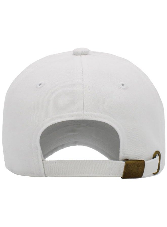 KBETHOS KB-LOW WHT Classic Cotton Dad Hat Adjustable Plain Cap. Polo Style Low Profile (Unstructured) (Classic) White Adjustable - Image 3