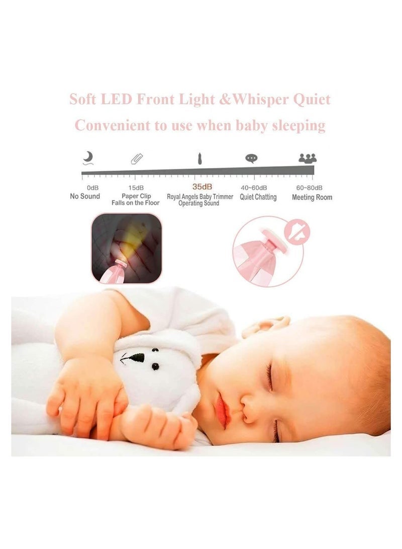 Gulf Trend ELTERAZONE Baby Nail File Electric Nail Trimmer File Manicure Set, Toes Fingernails Care Trimmer with LED Light for Newborn, Kids and Adults - Image 3