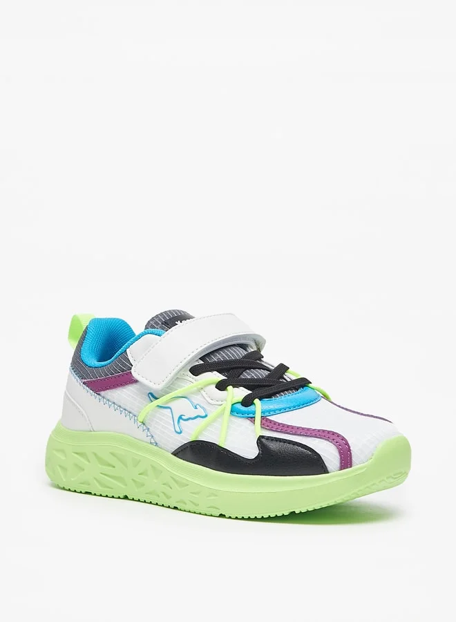 كانغاروس Boys Colourblock Sports Shoes With Hook And Loop Closure