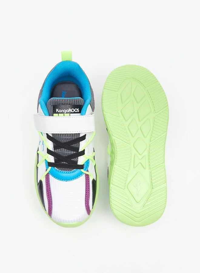 كانغاروس Boys Colourblock Sports Shoes With Hook And Loop Closure
