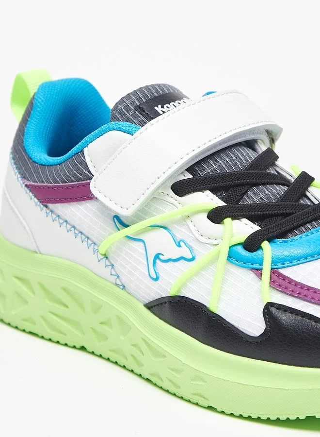 كانغاروس Boys Colourblock Sports Shoes With Hook And Loop Closure