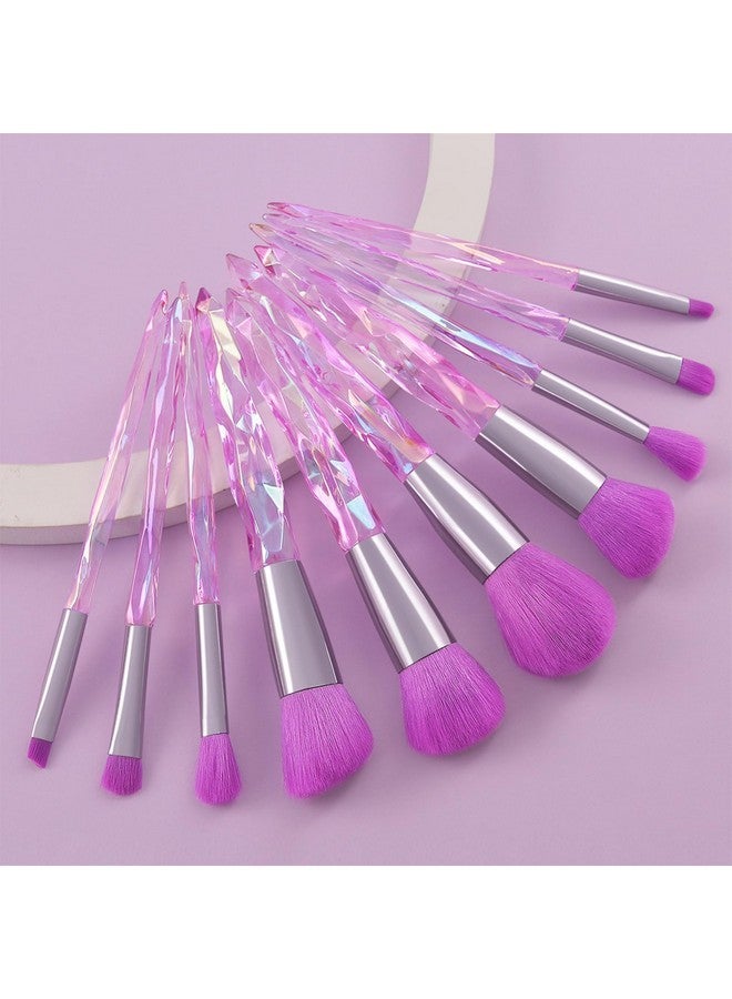 Kingtree Makeup Brush Set, 10Pcs Crystal Makeup Brushes Premium Synthetic Foundation Powder Concealer Eye Shadow Blush Makeup Brushes Set, Professional Make Up Brush Kit For Girls Ladies - Image 2