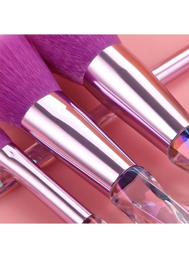 Kingtree Makeup Brush Set, 10Pcs Crystal Makeup Brushes Premium Synthetic Foundation Powder Concealer Eye Shadow Blush Makeup Brushes Set, Professional Make Up Brush Kit For Girls Ladies - Image 4