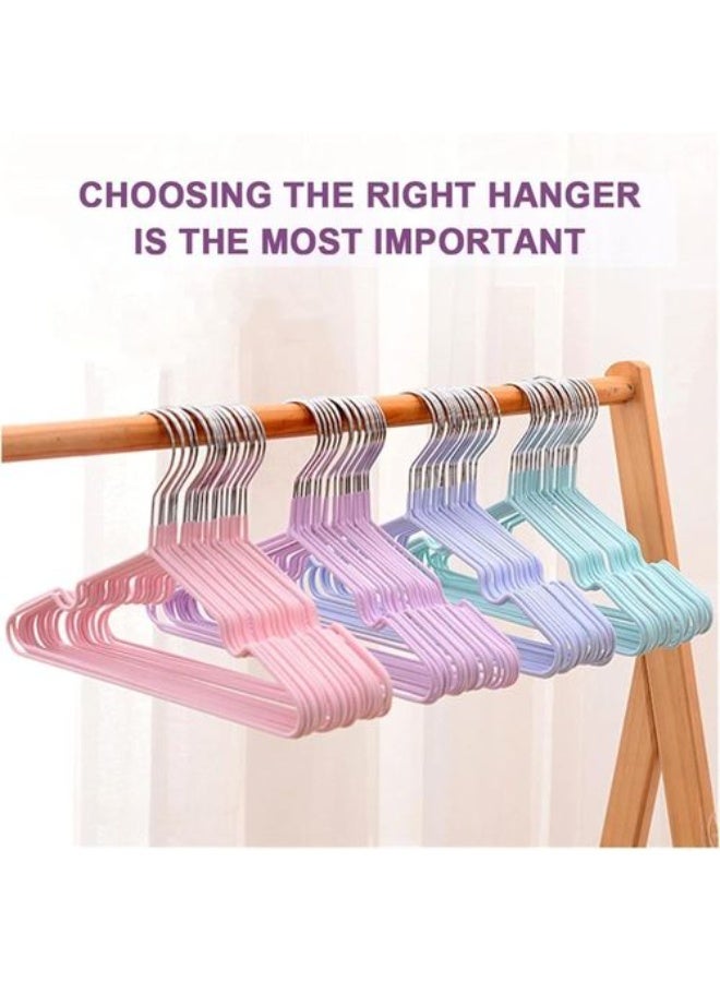Stainless Hangers with Silicone Sleeve for Clothes - Non Slip - Silicone Padded - 10 Pieces - Image 1