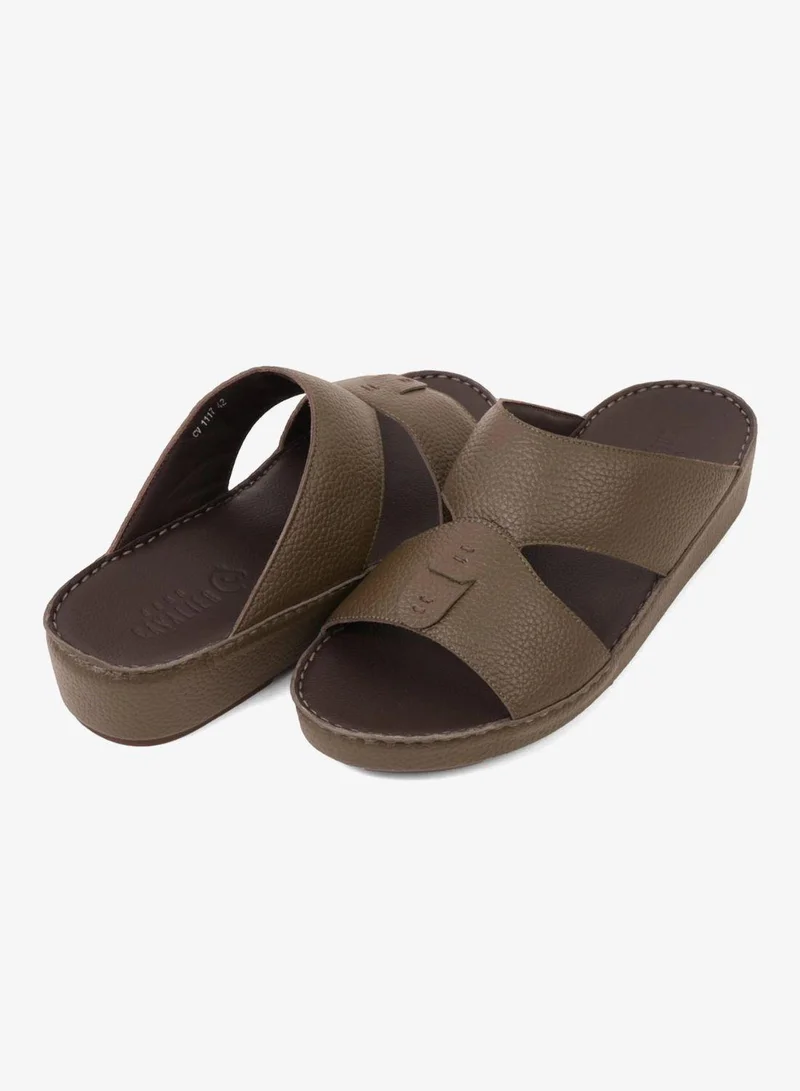 UOMO Cavalier  UOMO CAVALIER ELITE TRADITIONAL LEATHER ARABIC SANDALS OLIVE for Men | Best Price UAE