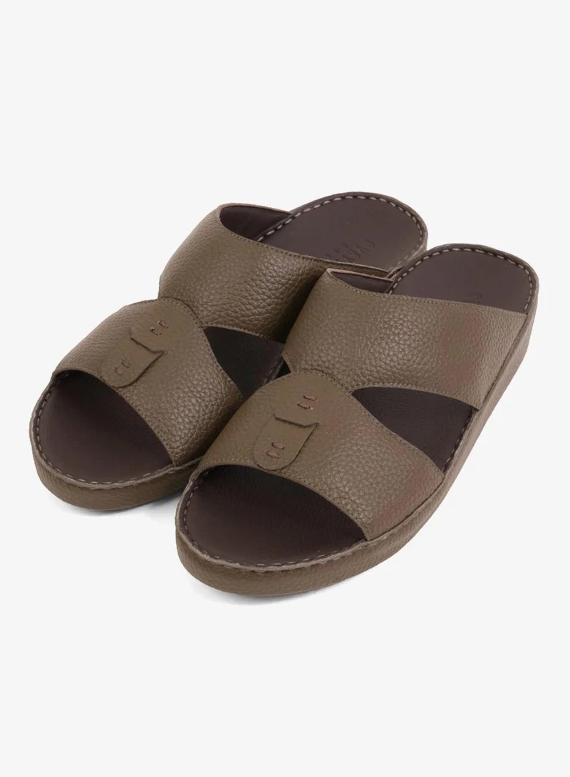 UOMO Cavalier  UOMO CAVALIER ELITE TRADITIONAL LEATHER ARABIC SANDALS OLIVE for Men | Best Price UAE