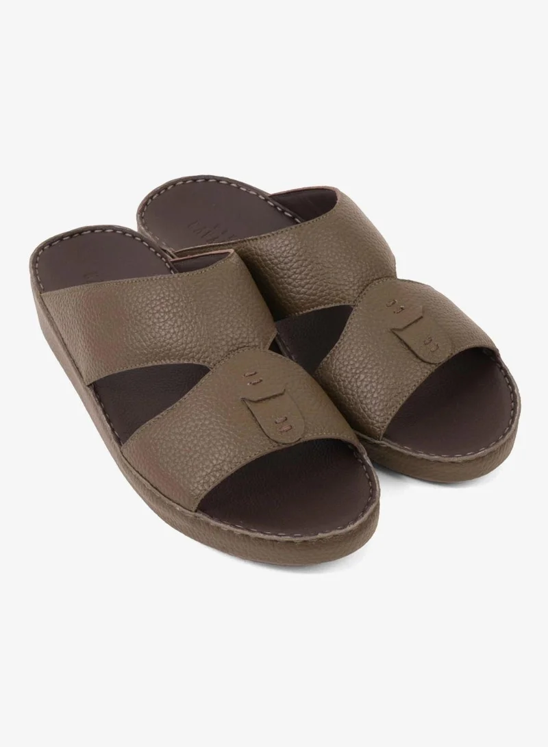 UOMO Cavalier  UOMO CAVALIER ELITE TRADITIONAL LEATHER ARABIC SANDALS OLIVE for Men | Best Price UAE