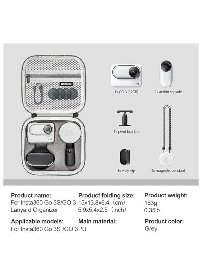 Tomat Carrying Case for Insta360 GO 3 Action, Storage Pouch Mini Case Compatible with Insta360 GO 3 Sports Camera Accessories - Image 2