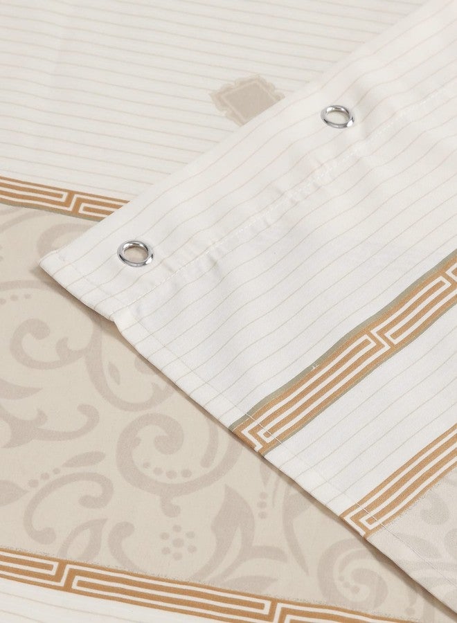 MVSUTA Seville Farmhouse Tan Polyester Stripes Printed Modern Shower Curtain,Decorative Yellow Waterproof Fabric Stall Bathroom Curtains,Small 54" W x 72" L - Image 5