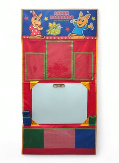 Generic Kids Chalkboard Wall Hanging Writing Drawing Board Home School Chalkboard with Pockets for Paper Photo Pen and Wipe Holder Foldable Portable Organizer 116x60cm  - Image 1