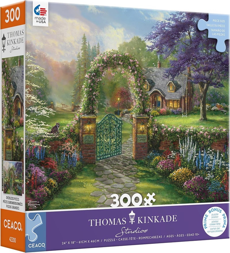 Ceaco - Thomas Kinkade - Inspirations - Hummingbird Cottage - 300 Piece Jigsaw Puzzle - Image 1