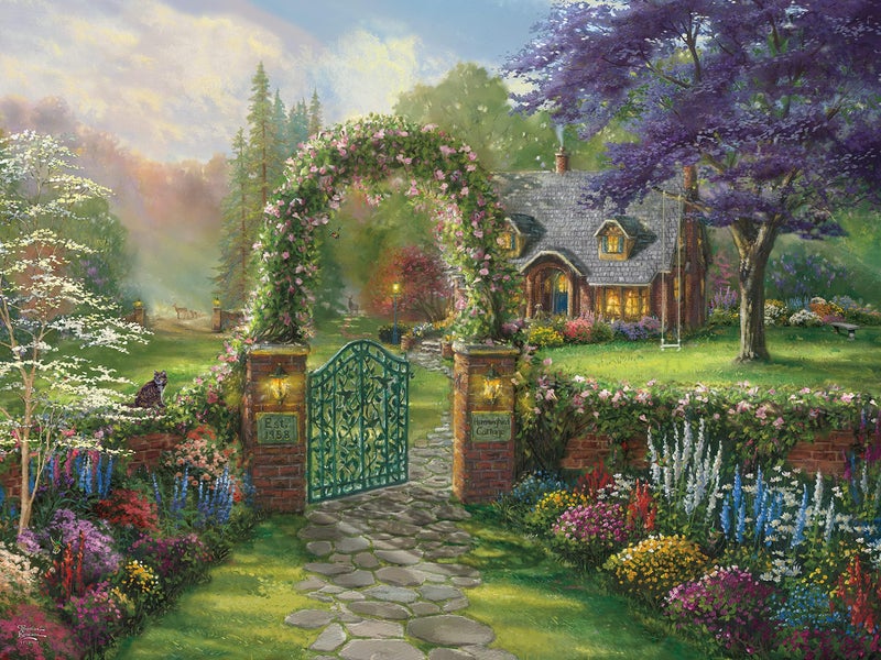 Ceaco - Thomas Kinkade - Inspirations - Hummingbird Cottage - 300 Piece Jigsaw Puzzle - Image 2