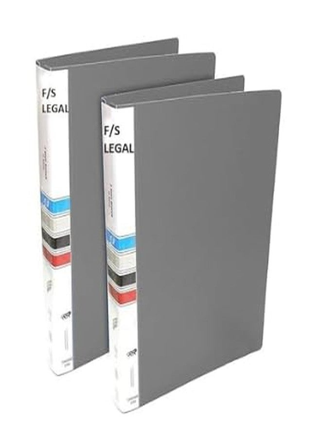 VAVIA 2D Ring Binder File,Plastic File Folder Legal Size Tough & Durable (F/S 2D Ring Binder Grey - 2) - Image 1