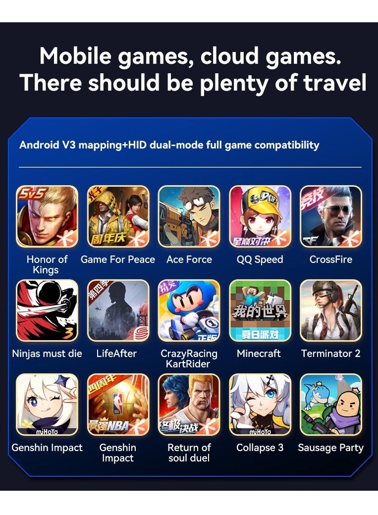 D8PRO Stretch Gaming Controller with Dual Hall Sensor, Motion Sensing, and Macro Programming, compatible with SWITCH/PS4/Android/iOS/PC (Black) - Image 4