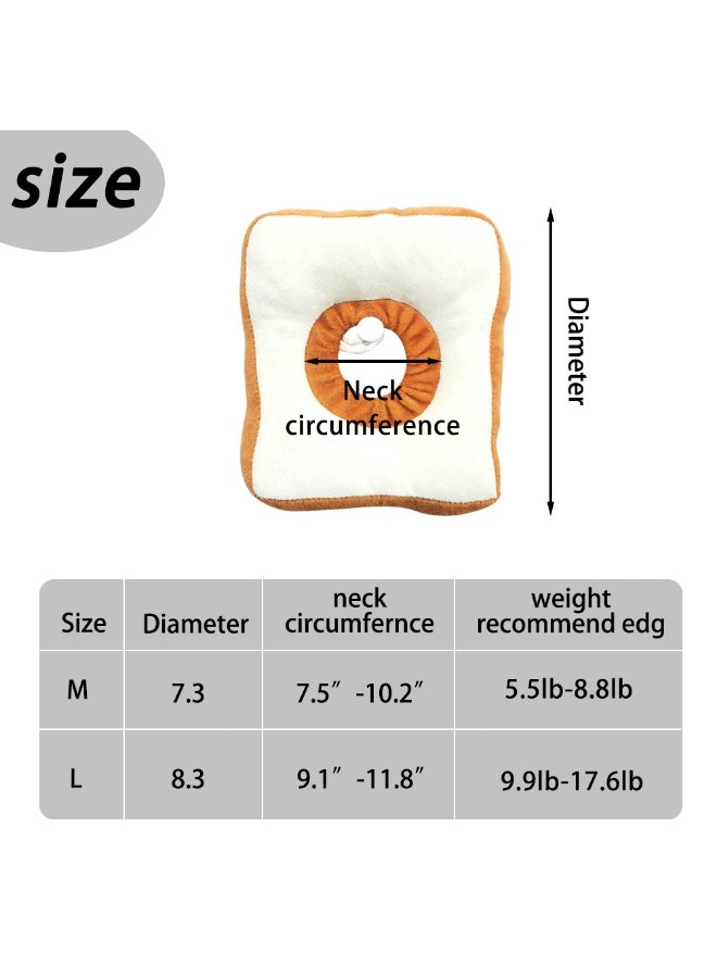 ILovhaprty Toast Cat Recovery Collar for 4.5–8kg Cats Adjustable Cat Cone Collar Soft Funny Toast-Shaped Soft Elizabeth Collar, Comfortable Anti-Licking Cone for Recovery, Bathing & Grooming - Image 2