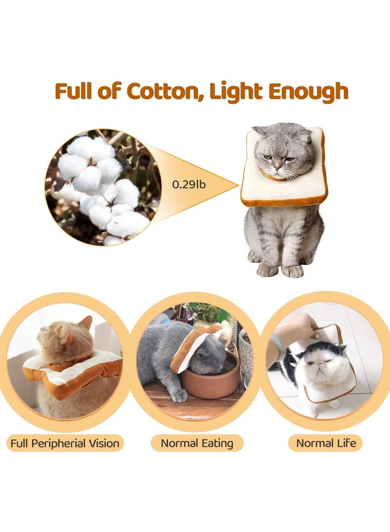 ILovhaprty Toast Cat Recovery Collar for 4.5–8kg Cats Adjustable Cat Cone Collar Soft Funny Toast-Shaped Soft Elizabeth Collar, Comfortable Anti-Licking Cone for Recovery, Bathing & Grooming - Image 4
