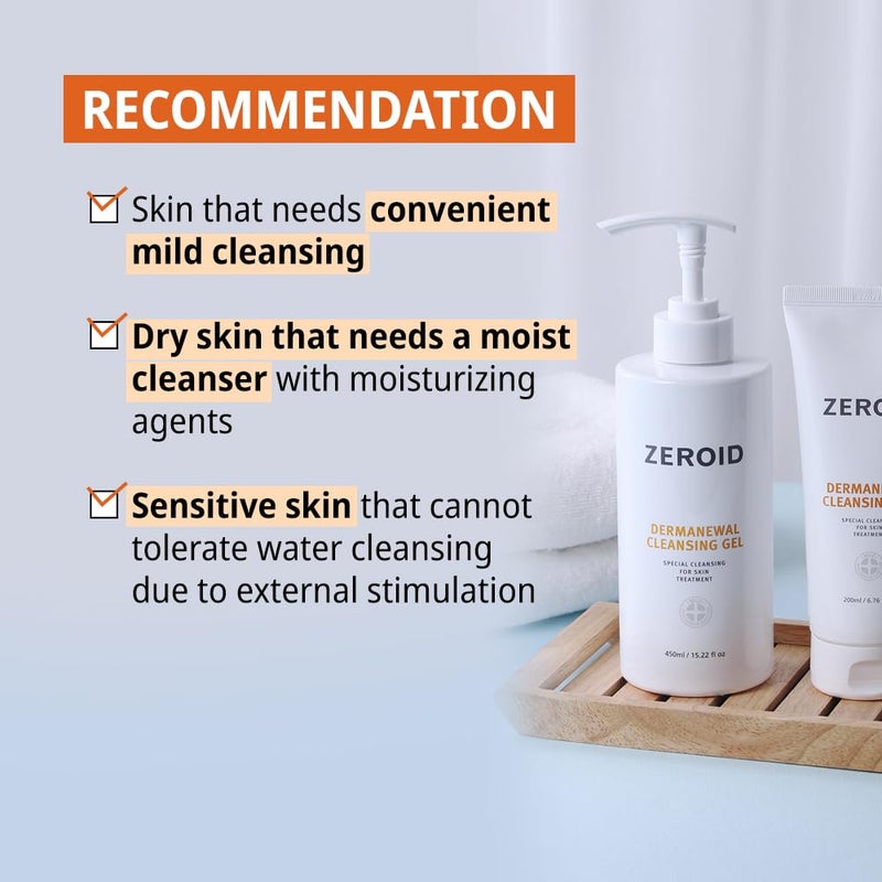 ZEROID | Dermanewal Cleansing Gel | Hydrating Face and Body Wash | Moisturizing Korean Shower Gel | Body Care for Women & Men | Korean Bath Products | Body Care Skin Treatments | 15.22 fl oz (450ml) - Image 5