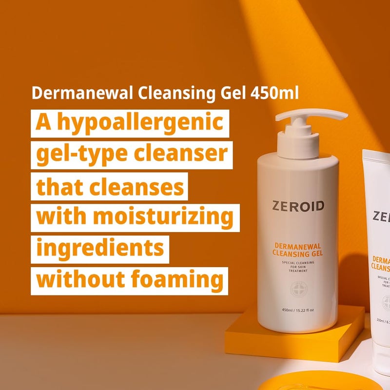 ZEROID | Dermanewal Cleansing Gel | Hydrating Face and Body Wash | Moisturizing Korean Shower Gel | Body Care for Women & Men | Korean Bath Products | Body Care Skin Treatments | 15.22 fl oz (450ml) - Image 3